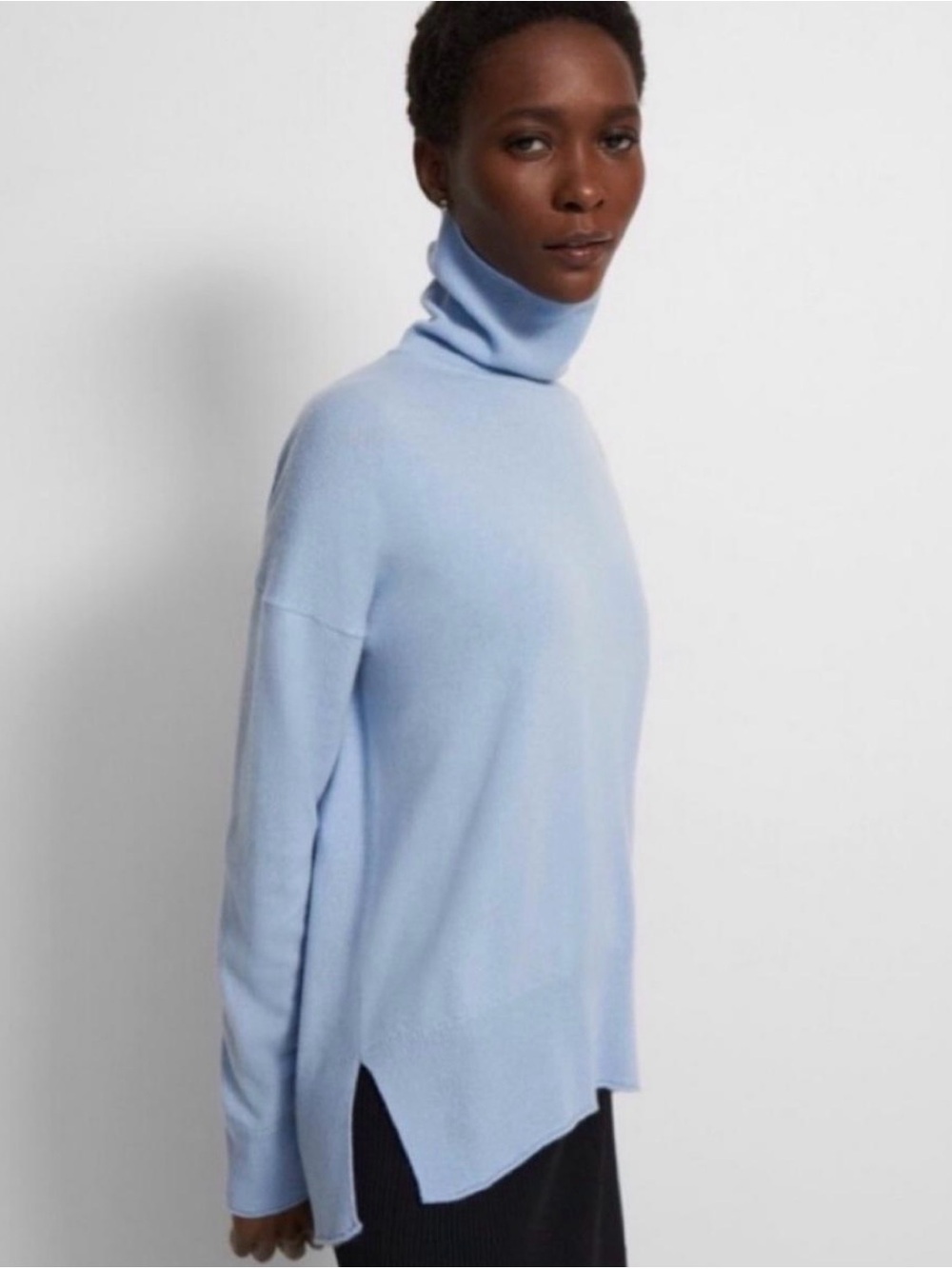 Theory Powder Blue Turtleneck Sweater